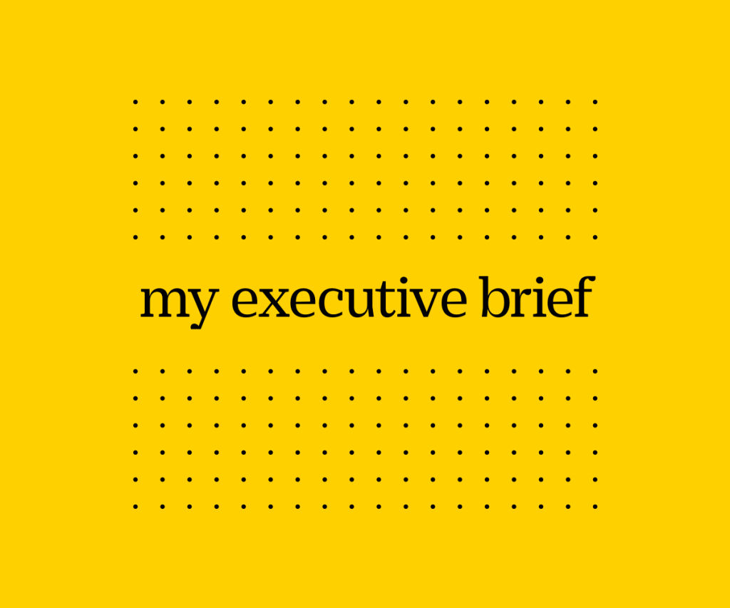 my executive brief cover